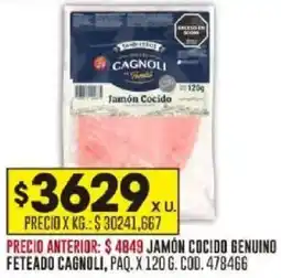 Coto Cagnoli jamón cocido genuino feteado paq. oferta