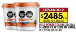 Coto San ignacio queso crema blancrem deslactosado pote oferta