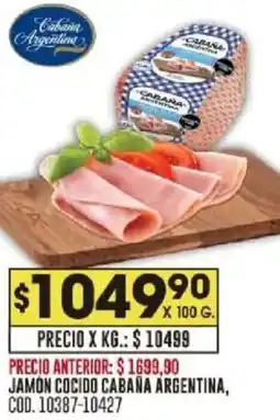 Coto Jamon cocido cabana argentina oferta
