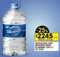 Coto Villamanaos agua mineral sin gas bidon oferta