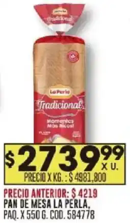 Coto La perla pan de mesa paq. oferta
