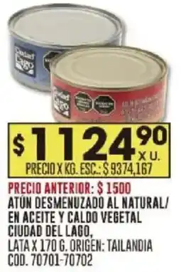 Coto Atún desmenuzado al natural/ en aceite y caldo vegetal ciudad del lago lata oferta