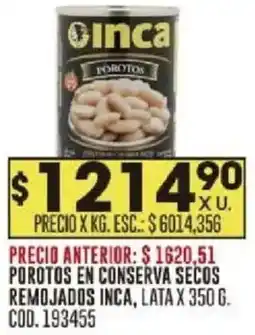 Coto Inca porotos en conserva secos remojados lata oferta