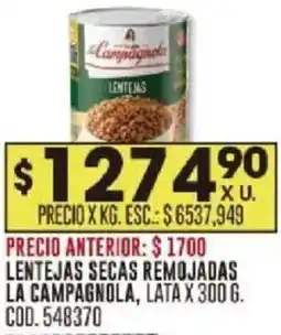 Coto Lentejas secas remojadas la campagnola, lata oferta