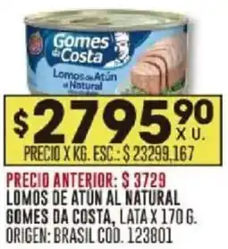 Coto Gomes da costa lomos de atún al natural lata oferta