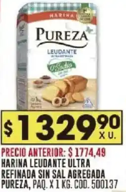 Coto Pureza harina leudante ultra refinada sin sal agregada paq. oferta