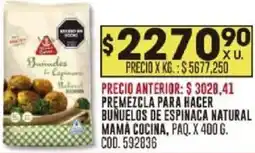 Coto Premezcla para hacer bunuelos de espinaca natural mama cocina, paq. oferta