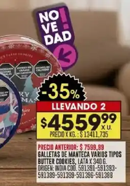 Coto Butter cookies galletas de manteca varios tipos lata oferta