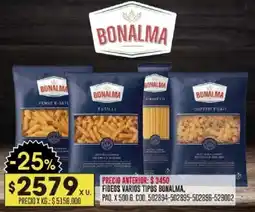 Coto Bonalma fideos varios tipos paq. oferta