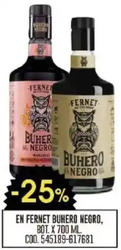 Coto Buhero en fernet negro oferta