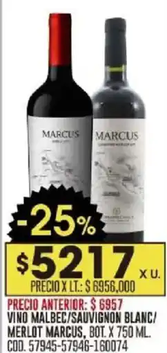 Coto Marcus vino malbec/sauvignon blanc/ merlot bot. oferta