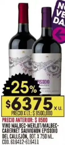 Coto Episodio del callejon vino malbec-merlot/malbec- cabernet sauvignon bot. oferta