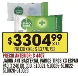Coto Espadolpaq jabón antibacterial varios tipos x3 oferta