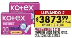 Coto Kotex tampones medio digital caja. oferta