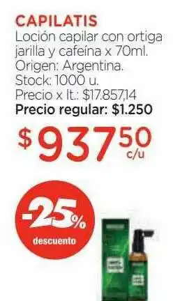 Farmacity Capilatis Loción Capilar Con Ortiga Jarilla Y Cafeína -25% Descuento oferta