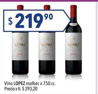 Hergo Vino Lopez Malbec oferta