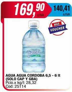 Maxiconsumo Agua Agua Cordoba oferta