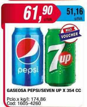 Maxiconsumo Gaseosa Pepsi Seven Up oferta