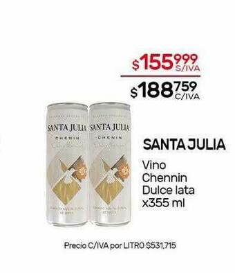 Nini Mayorista Santa Julia Vino Chennin Dulce oferta