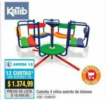 Rio Shop Deco Calesita 4 Niños Asiento De Listones oferta