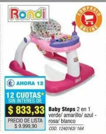Rio Shop Deco Baby Steps 2 En 1 Verde Amarillo Azul - Rosa Blanco oferta