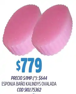 Supermercados Yaguar Kalindys esponja baño ovalada oferta