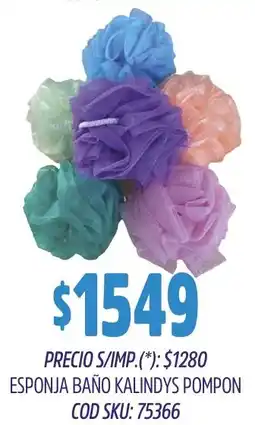 Supermercados Yaguar Kalindys esponja baño pompon oferta