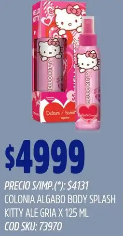 Supermercados Yaguar Hello kitty colonia algabo body splashale gria oferta