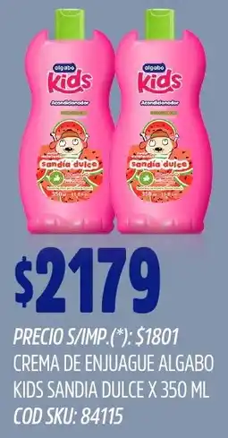 Supermercados Yaguar Algabo kids crema de enjuague sandia dulce oferta