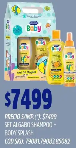 Supermercados Yaguar Algabo set shampoo + body splash oferta