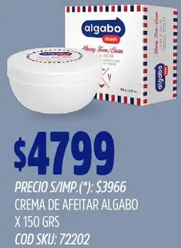 Supermercados Yaguar Algabo crema de afeitar oferta