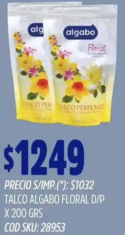 Supermercados Yaguar Algabo talco floral d/p oferta
