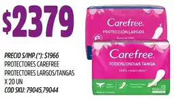 Supermercados Yaguar Carefree protectores protectores largos/tangas oferta