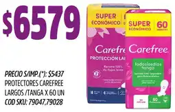 Supermercados Yaguar Carefree protectores largos/tanga oferta