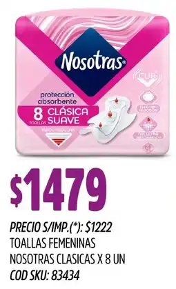 Supermercados Yaguar Nosotras toallas femeninas clasicas oferta