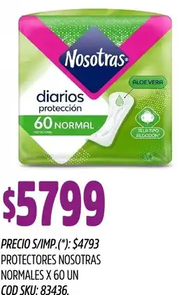 Supermercados Yaguar Nosotras protectores normales oferta