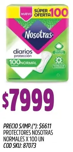 Supermercados Yaguar Nosotras protectores normales oferta