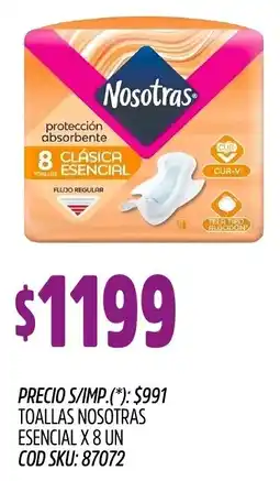 Supermercados Yaguar Nosotras toallas esencial oferta