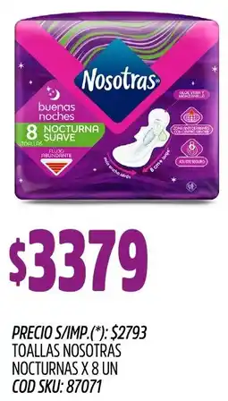 Supermercados Yaguar Nosotras toallas nocturnas oferta