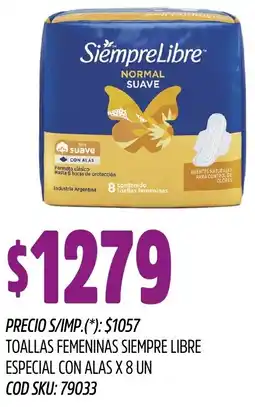 Supermercados Yaguar Siempre libre toallas femeninas especial con alas oferta