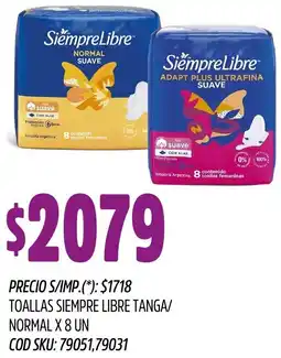 Supermercados Yaguar Siempre libre toallas tanga/ normal oferta