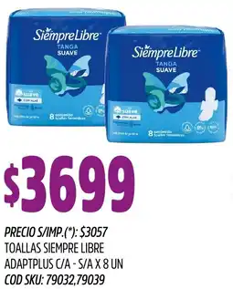 Supermercados Yaguar Siempre libre toallas adaptplus c/a - s/a oferta