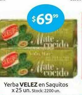 Cordiez Yerba Velez En Saquitos oferta