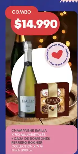 Supermercados Tadicor combo san valentín champagne emilia ferrero collections oferta