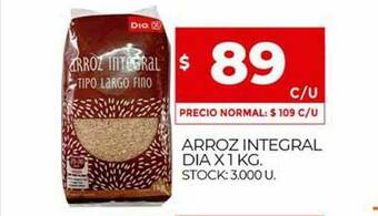 Supermercados DIA Arroz Integral Dia oferta