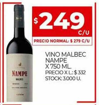 Supermercados DIA Vino Malbec Nampe oferta