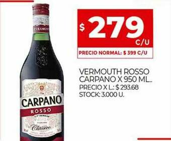 Supermercados DIA Vermouth Rosso Carpano oferta