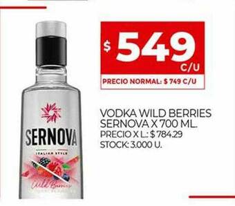 Supermercados DIA Vodka Wild Berries Sernova oferta