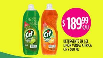 Supermercados Toledo Detergente En Gel Limón Verde Citrica Cif oferta