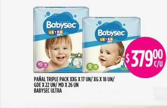 Supermercados Toledo Pañal Triple Pack Babysec Ultra oferta